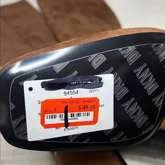 DKNY Cilli Boot Over the Knee / Pecan Brown Vegan Suede Partial Zipper Size 9 - Picture 15 of 17